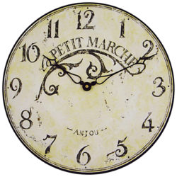 Lascelles Le Petit Marche Clock, Cream, Dia. 36cm